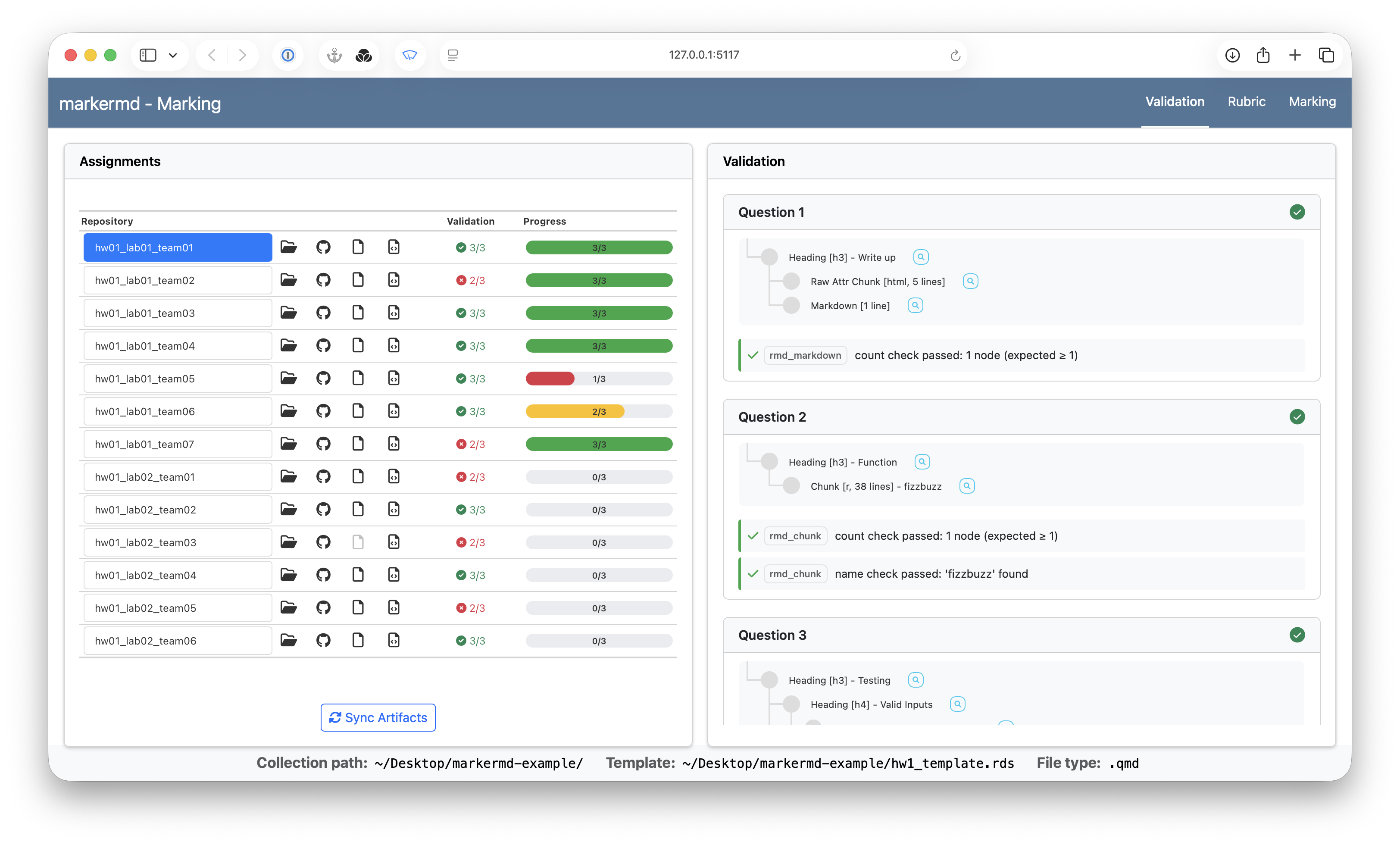Grading Validation Interface